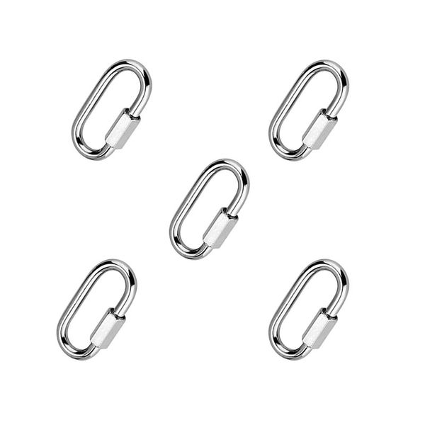 5-Piece Of 80mm Stainless Steel D-Shape Carabiner SD-30786