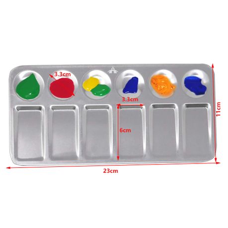 12 Well Paint Tray Palette, Paint Palette Aluminum Paint Tray Rectangle