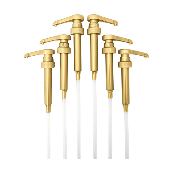 6-Pack Gold Syrup Pump Kitchen Coffee Bar Tools Fits 750 Ml Torani