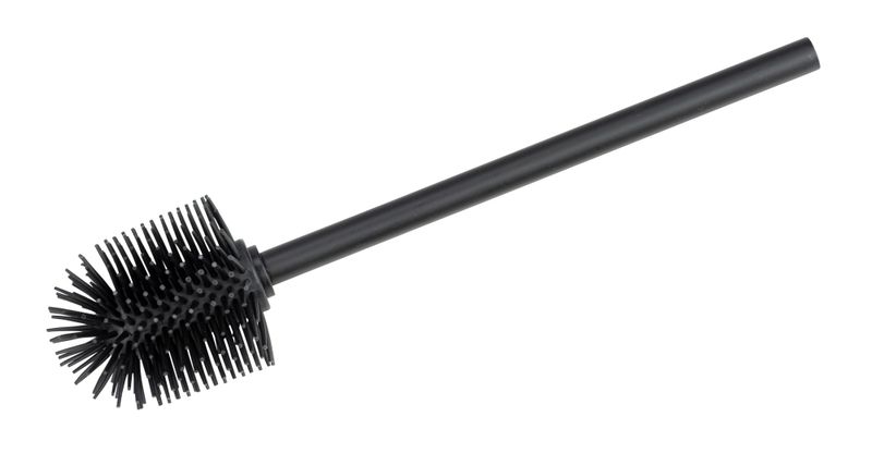 Wenko Replacement Toilet Brush - Black Silicone Bristle Head &amp; Stainless Steel Handle