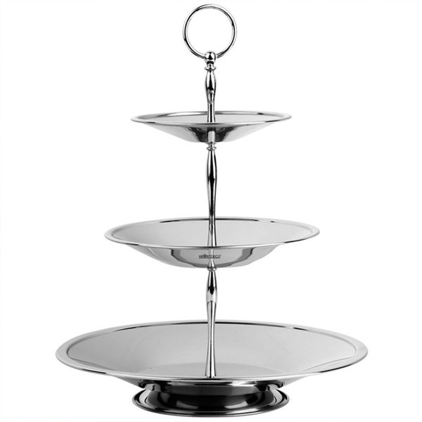 Heartdeco 3 Tier Stainless Steel Cupcake Stand Fruit Plate