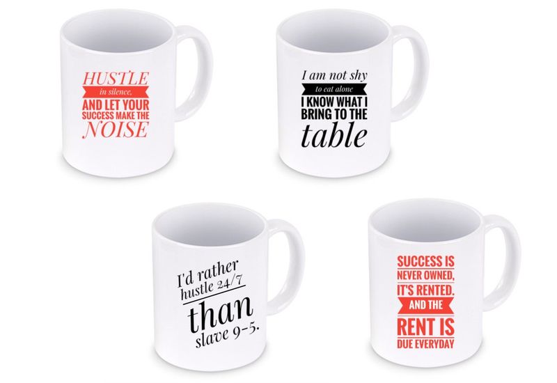 Hustler Quotes Coffee Mugs set of 4