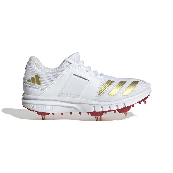 adidas Junior Howzat Spike 20 Cricket Shoes - Cloud White/Gold/Pure Ruby