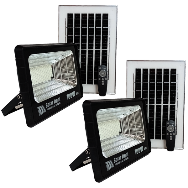 100W GDSuper IP67 Solar Flood Light GD-100H Pack of 2