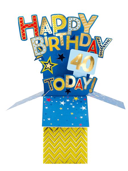 Clever Cubes 3D Pop-up card - 40th Male Birthday