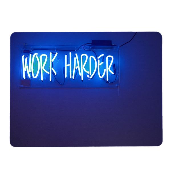 Blue Work Harder Mouse Pad