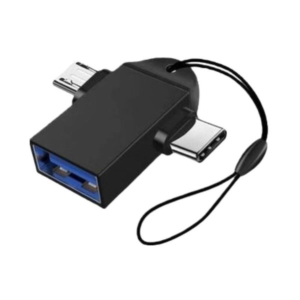 2 In 1 Type-C &amp; Micro USB Male To Female USB 3.0 Dual OTG Adapter