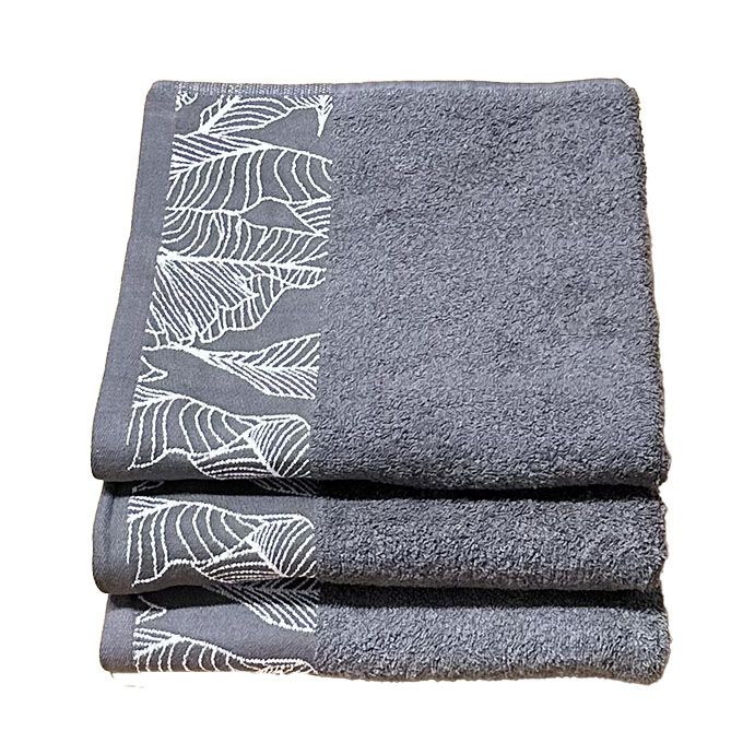 3 Pack Hand Towel 50 x 100cm Cotton - Grey