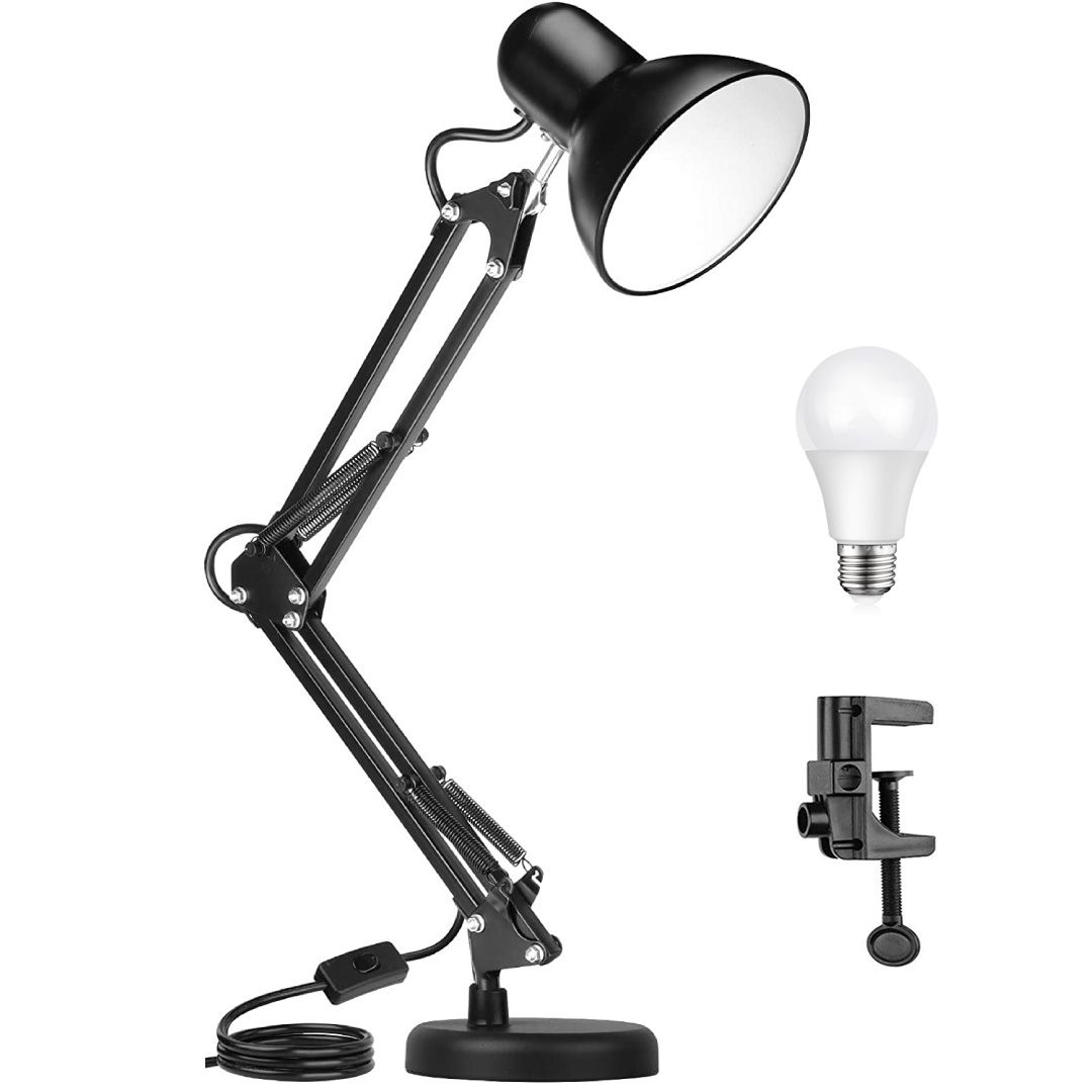 Desk Lamp with Adjustable Swing Arm Reading Lamp for Home Office Study