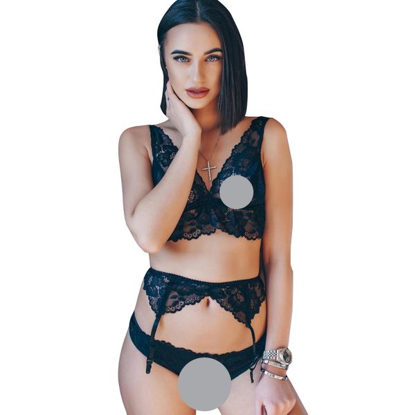 ULC Roma Lace Lingerie Set with Garter