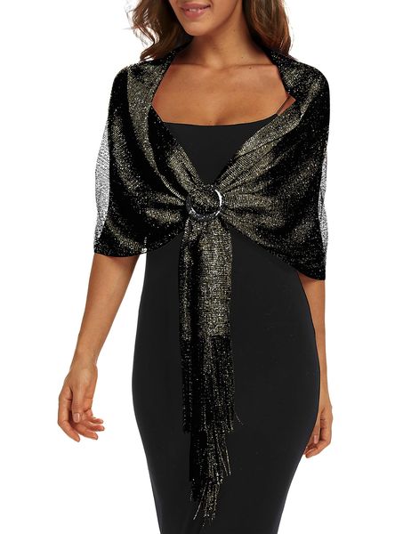Shawls and Wraps for Evening Dress, Sparkle Shawls for Women with Buckle