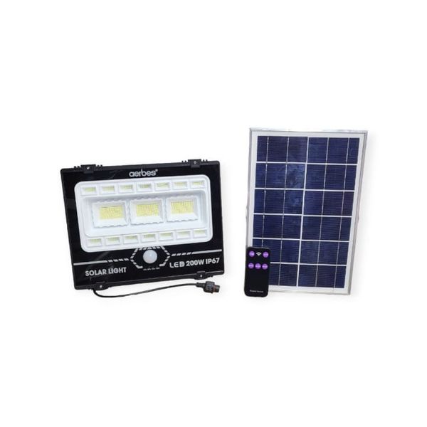 Solar Powered Sensor Motion Floodlight With Remote Control 200W+Key Holder