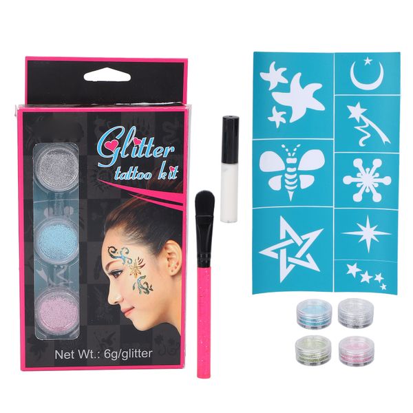 4 Colors Face Body Glitter Powder Children Shiny Temporary Tattoo Nail Art
