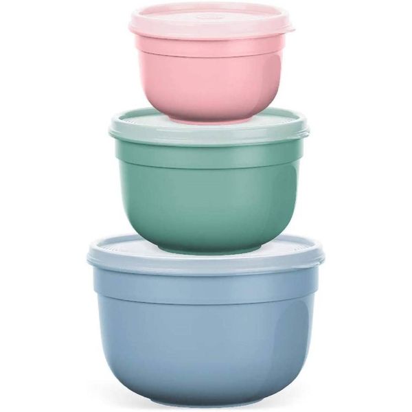 Emsa Superline 3 Piece Pastel Round Storage Set with Lids Medium