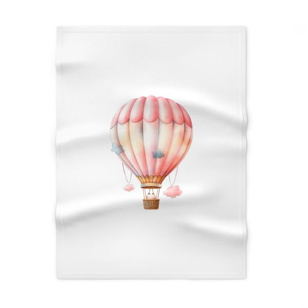 Pink Hot Air Balloon Fleece Blanket 70x100cm