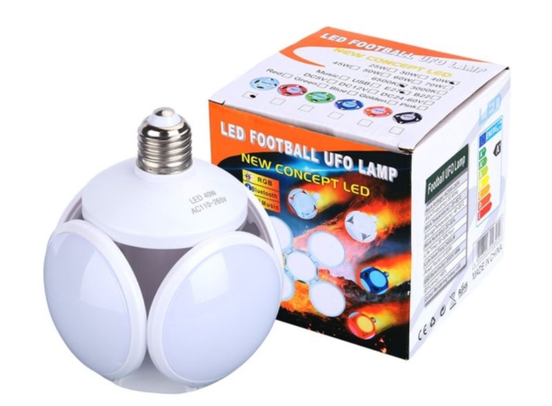 Rechargeable LED Folding Football UFO Lamp / Light E27 base Screw (40W)