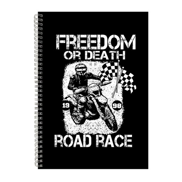 Freedom Or Death Notebook Biker Gift Idea A4 Notepad 132