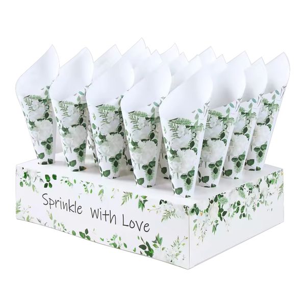Floral Confetti Cone Holder With 20 Cones