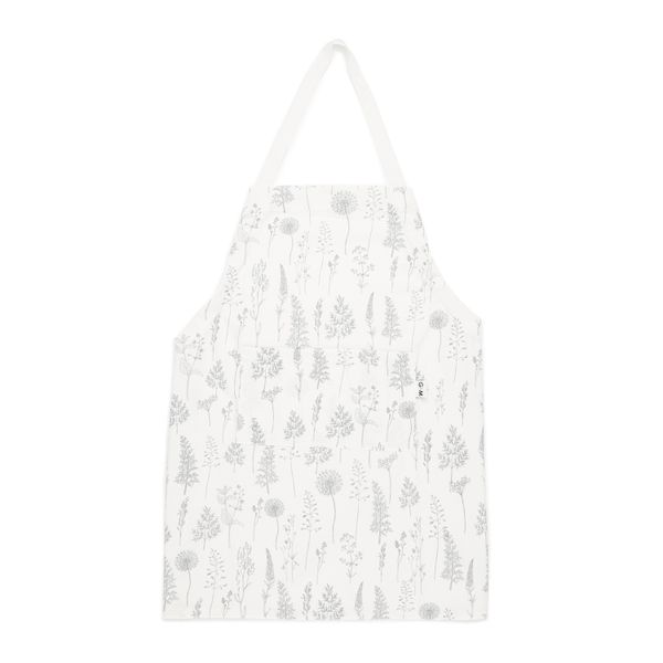 George &amp; Mason - Garden Floral Kitchen Apron - White/Charcoal