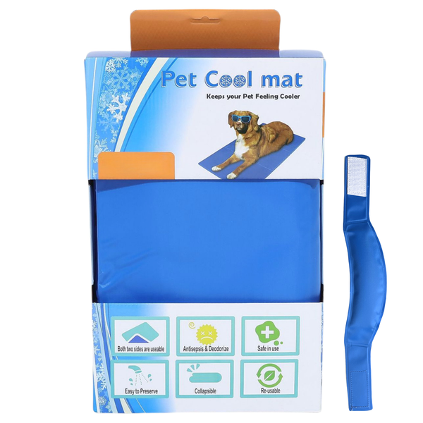 Pet Self Cooling Gel Bed Mat Summer Cooling Pad with Pet Cooling Scarf - L