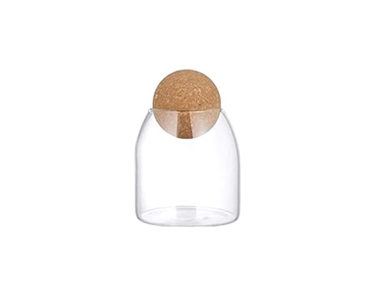 4-Piece Transparent Storage Jar with Cork Lid Set - 500ml.