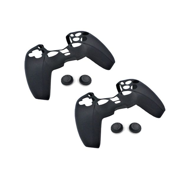 ASO 2 Pack PS5 Controller Skin Protector Grip Cover with 2 Thumb Grip - Blue