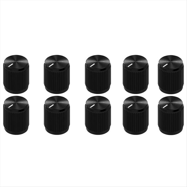 10 Pcs Guitar Effect Pedal Knob Metal Black Potentiometer Knob