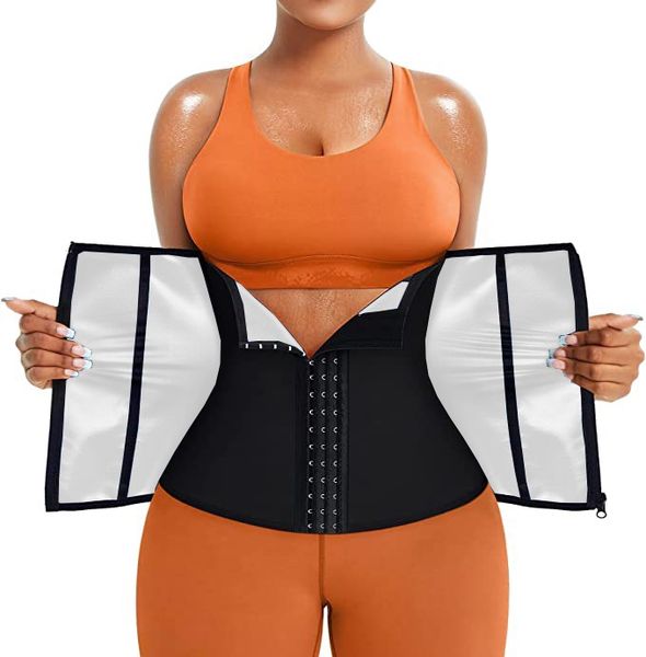 Women's fitness yoga belt three-breasted zipper belly strap sweat shaping