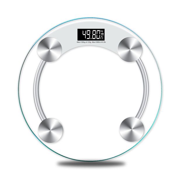Large 33cm Round USB Charging Digital Weight Scale, Tempered Glass Scale