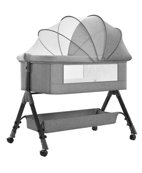 Multi Functional Comfort Baby Bed/ Crib With Mosquito Net (Grey)