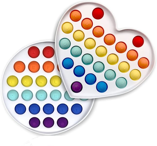 Playful Panda Fidget Sensory Pop It Toy 2 Pack – Heart and Circle