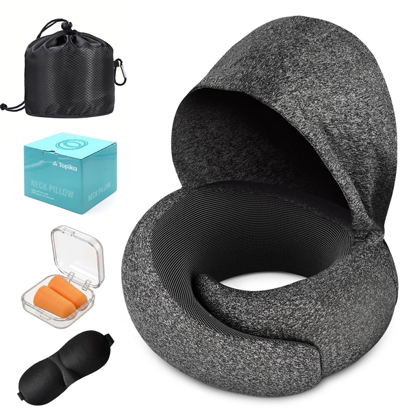 Topika - Hooded Snail Travel Neck Pillow with Removable Washable Cover