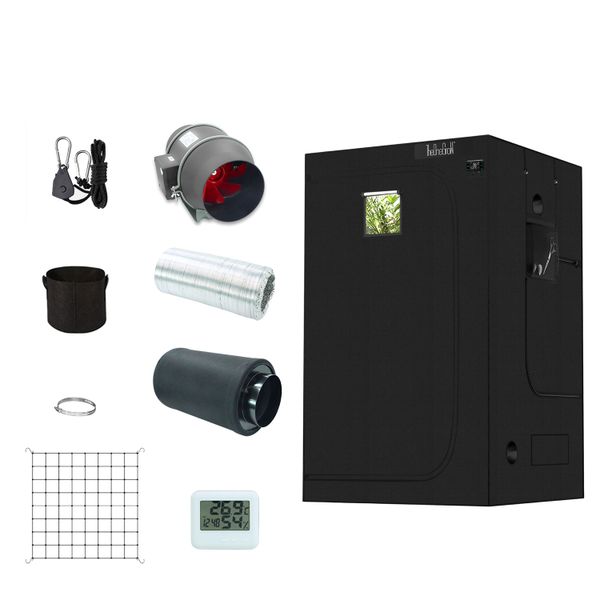 TheOneGrow 120x120×200cm Grow Tent Kits High Reflective Mylar 600D