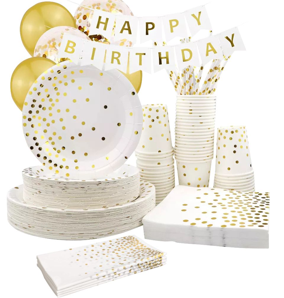 Birthday Party Table setting DIY Decoration Set Gold Shop Today