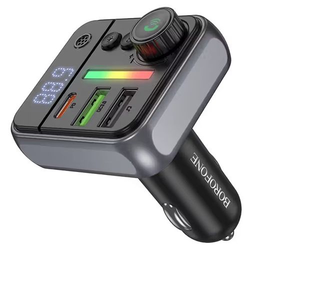 Bluetooth FM Transmitter with Fast Charging Type-C and USB Borofone BC50