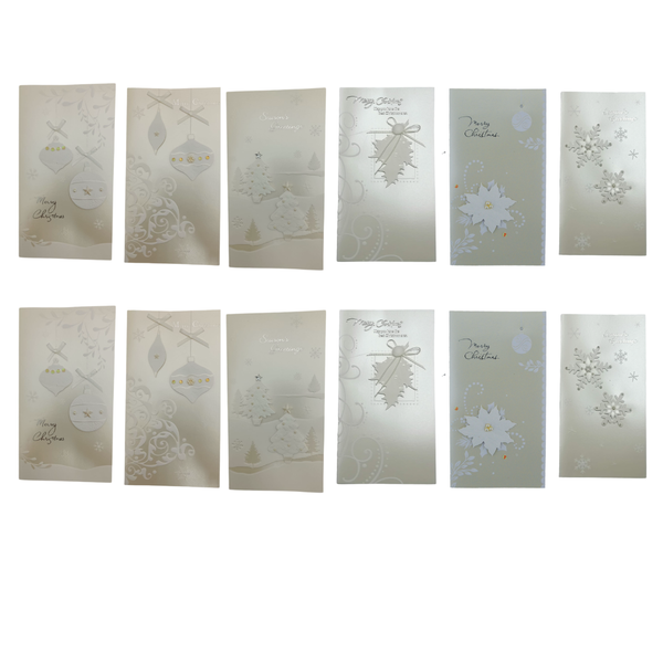 Monochromatic Christmas Cards - Pack of 12