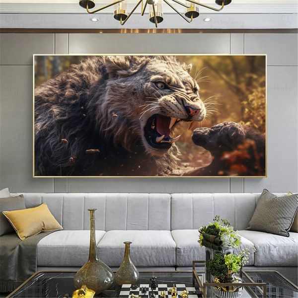 Canvas Wall Decor - Jungle Clash - 0453