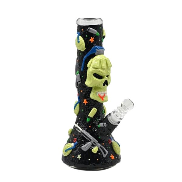 The Glass Beaker Bong With Cartoon Toys,Glow In Dark