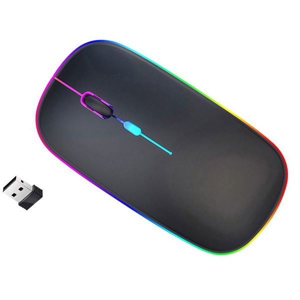 Wireless BT dual-mode mouse 2.4G mouse - RGB Black (Batteries included)