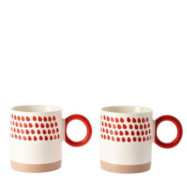 George &amp; Mason - Raindrop Mug 2 Piece - 400ml - Red