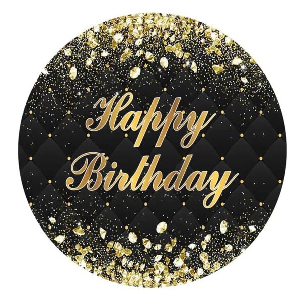 Happy Birthday Round Wooden Vinyl Signage 40CM