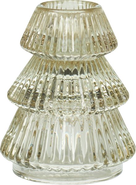 Glass Candle Holder - Light Amber, 6.4x8cm, 200g