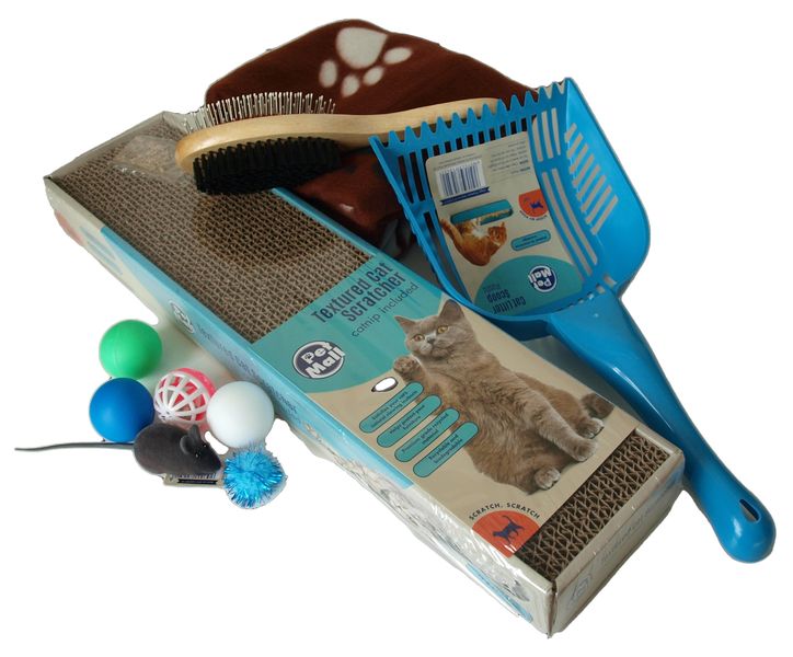 Cat Kitten Litter Scoop, Blanket, Grooming Brush, Toys, Cat Scratcher
