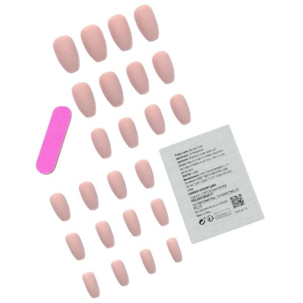 24 Piece - Coffin-Shaped Press-On Nails - Matte Apricot