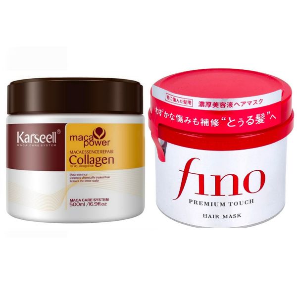 Karseell Collagen Mask + Premium Touch Hair Mask Deep Repair Bundle