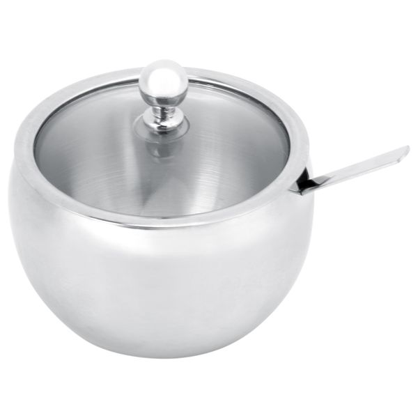 304 Stainless Steel Seasoning Bottle with Glass Cover and Spoon