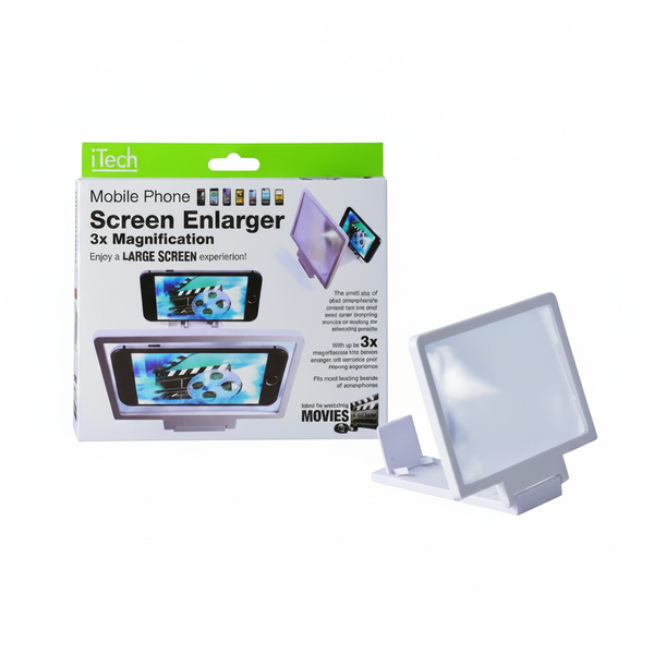 Mobile Phone Screen Enlarger 18x12 cm with 3x Magnification - 2 Pack