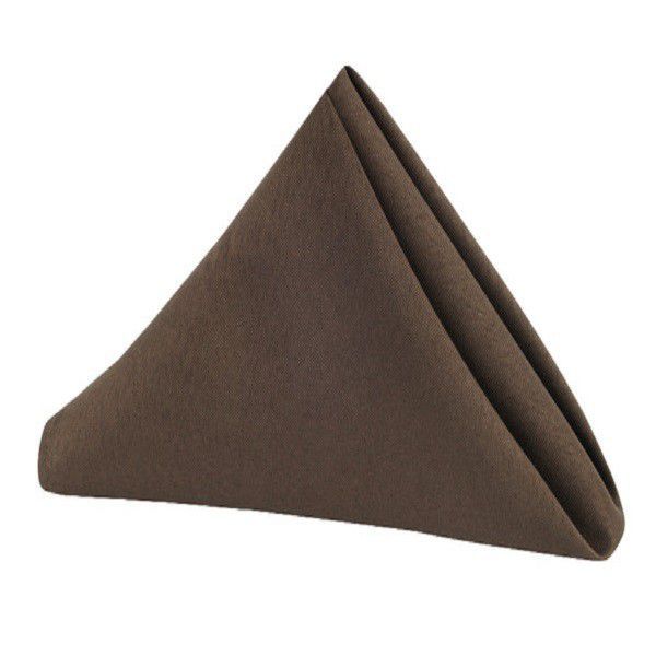Set of 10 Brown Polyester Napkins 50cm