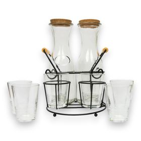 Glass Juice Jars with 6 Cups, Lids & Stand | Shop Today. Get it