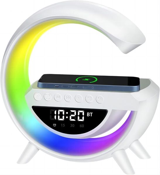 Type Wireless Light,Wireless Charging Clock Alarm LED Desk Lamp